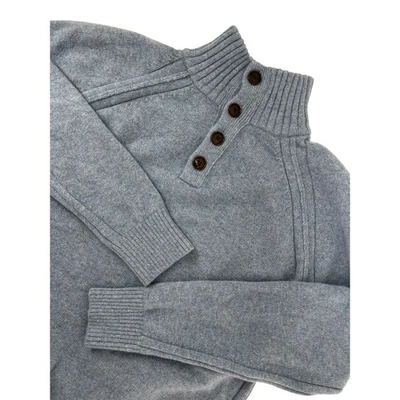 Banana Republic мужской синий насмешливый шеи кнопка деталь свитер итальянская пряжа размер L - Изображение 1 из 4