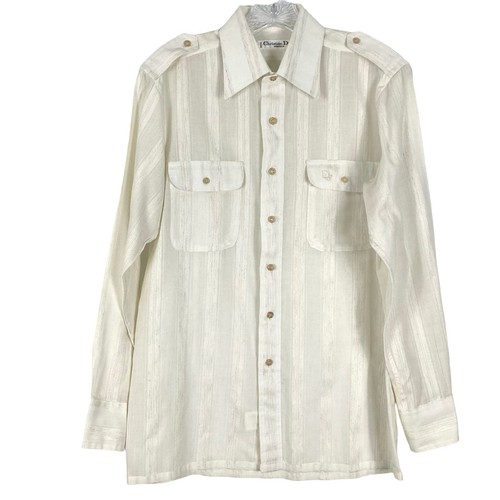 Camicia CHRISTIAN DIOR MONSIEUR PARIS uomo M vintage logo tasche righe trasparenti nuova senza etichette