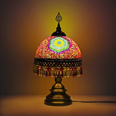Beautiful Turkish Mosaic Stained Glass Bedside Table Lamp - Image 1 of 2