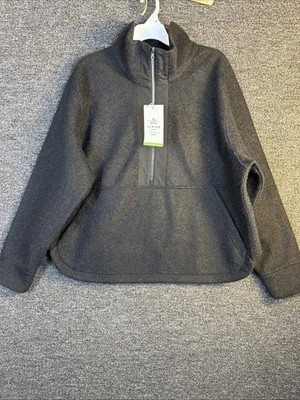 New Alpine Design Women's Wayfarer Fleece Pullover 1/4 Zip Pure Black Size XL - Image 1 of 4