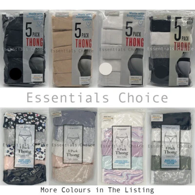 PRIMARK NIÑAS MUJER PAQUETE DE 5 TANGAS XS A XL ROPA INTERIOR BRAGAS ALGODÓN Foto 1 de 2