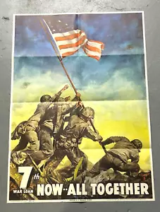 Original WWII USMC Iwo Jima "Now All Together" War Bond Poster - Picture 1 of 3