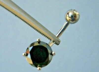 ANILLO VIENTRE DIAMANTE NEGRO 100% NATURAL REAL 2.30ctw doble, certificado, probador de diapositivas gratis Foto 1 de 4