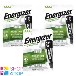 6 ENERGIZER ACCU RECHARGEABLE POWER PLUS AAA HR03 BATTERIES 1.2V 700mAh 2BL NEW - Picture 1 of 1
