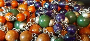 4 Collane- 1 bracciale-ametista-giada-diaspro rosso-pietra del Sole-tibet-silver - Foto 1 di 15