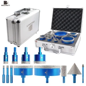 12 Stück Diamant Lochsäge für Porzellan Fliesen Marmor Bohrkrone Rundschaft Handbohrer - Bild 1 von 6