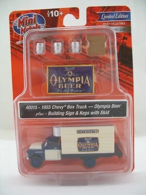 Mini Metals HO Model 40015: 1955 Chevy Box Refer Truck, Olympia Beer, MOC - Image 1 of 4