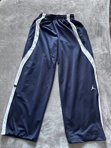 Nike Air Jordan Track Pants Mens Large Dri-Fit Performance Basketball Navy White