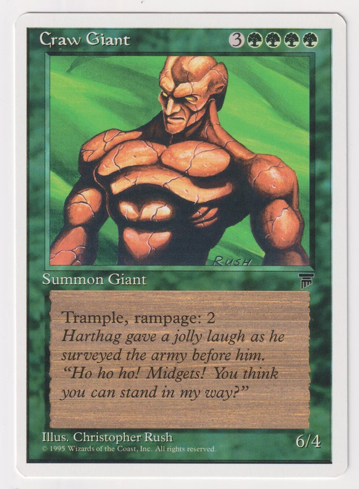 Craw Giant Proof LP Chronicles Artist Christopher Rush 1995 MTG Magic AP Vintage - Image 1 of 2