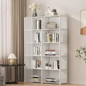6 Layers White Wardrobe Bookshelf Bedroom Open Storage Cabinet Bedroom Furniture - Picture 1 of 7