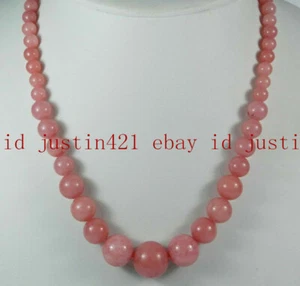 6-14mm Exquisite Pink Rhodochrosite Round Bead Gemstone Jewelry Necklace - Picture 1 of 12