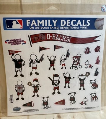 Arizona Diamondbacks MLB Baseball Family Decal Stickers #1 Fan Family New - Image 1 of 4
