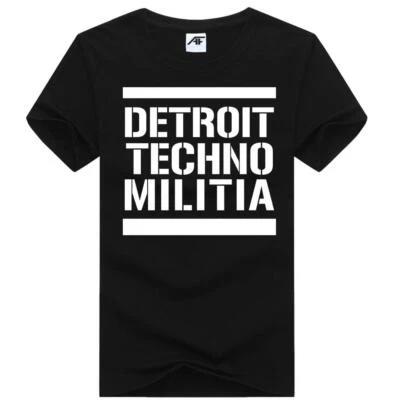 AMARE FEECHI Detroit Techno Militia Printed Boys T-Shirt Short Sleeves Crew Neck Casual Tees