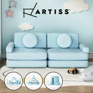 Artiss Sofa Bed 2 Seater Couch Kid Play DIY Modular Lounge Chaise Suite Velvet - Picture 1 of 8