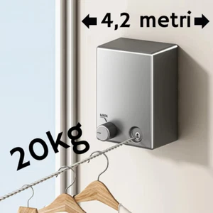 FILO STENDIBIANCHERIA RETRATTILE per VESTITI, LUNGHEZZA 4,2 metri - Seel - Imagen 1 de 16