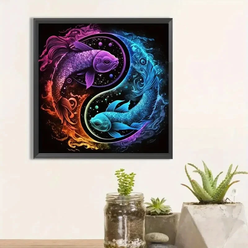 Kit Pintura Arte Diamante Signo Zodiaco Neón 20x20cm Leo Aires Foto 1 de 4