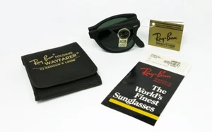 N.O.S. VINTAGE SUNGLASSES RAY BAN WAYFARER II FOLDING MATTE FRAME BAUSCH LOMB BL - Picture 1 of 12
