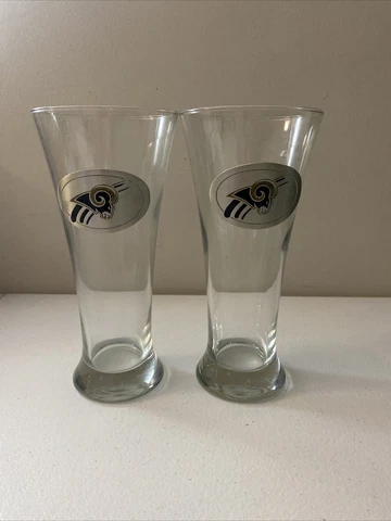 St. Louis Rams Pilsner Beer Glass With Pewter Logo 8โ Set Of 2 Cover