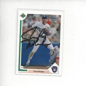 1991 Upper Deck Paul Molitor Autograph Card Milwaukee Brewers In Person TC104 - Picture 1 of 1