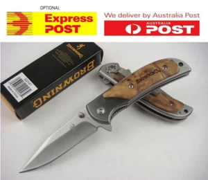 Browning 338 Folding Pocket knife outdoor knives camping Fishing Brown Emergency - Picture 1 of 8
