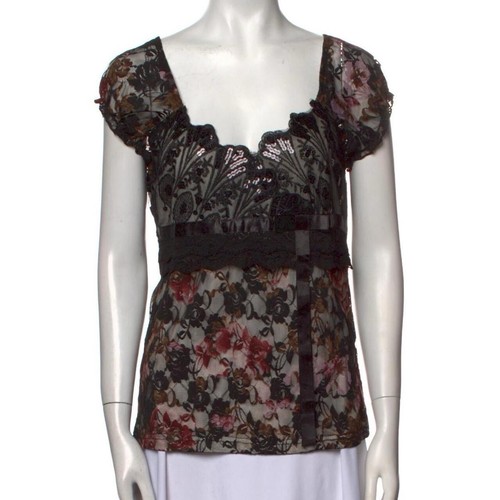 Camicia Prada floreale in pizzo e paillettes