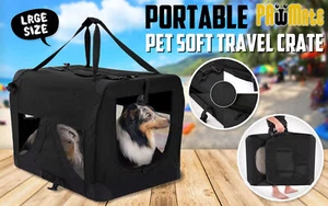 Black Portable Soft Dog Cage Travel Crate Carrier X-Large For Outdoor. - Picture 1 of 12