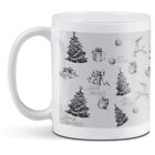 White Ceramic Mug - BW - Classic Merry Christmas Festive #40848