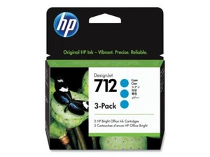 HP 712 3ED77A Cyan Original Ink Cartridge 3/Pack - Picture 1 of 5