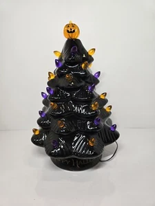 Mr Halloween nero 14"" Albero in ceramica stregato Halloween nuovo - Foto 1 di 10