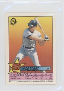 1989 O-Pee-Chee Super Star Sticker Backs Peeled Wade Boggs #7 HOF