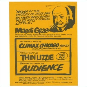 Thin Lizzy 1972 Mardi Gras Liverpool Concert Handbill Bob Wooler Collection (UK) - Picture 1 of 1