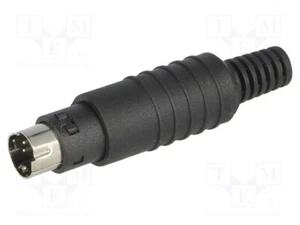 Stecker mit Knickschutz DIN mini männlich PIN: 4 Löten gerade MP-371-S4 Mini-D - Bild 1 von 1