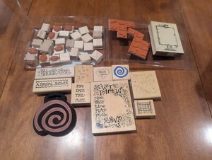 Rubber Stamp Lot stampin Up Balloon Letters Thank You Party Date Fence - Picture 1 of 6