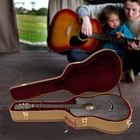 41 Inch Yellow+Brown Waterproof Anti-rust Wooden Guitar Case With Non-Slip Foot