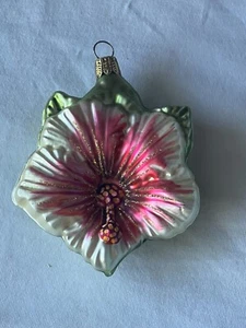 Adorno Navidad Cristal Rosa Fushia Orquídea Dillards Polonia MAX1646 - Imagen 1 de 5