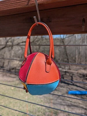 Sondra Roberts Mini Bolso de Baloncesto Bolso de Mano Cartera Naranja Rojo Amarillo Color Bloque Foto 1 de 4