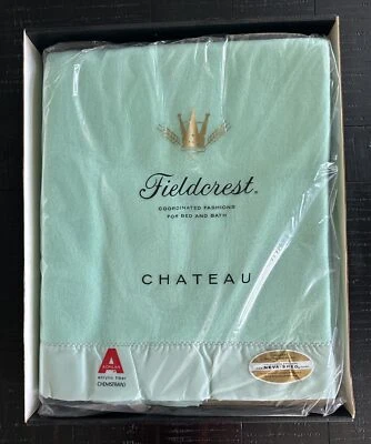 Fieldcrest Chateau Blanket 8007 72" x 90" Mint Green Neva-Shed Original Box New - Image 1 of 4