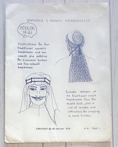 Tocados de colección 1978 Jehlor H-21 Oriente Medio Oriente patrón para mujer y hombre - Imagen 1 de 3