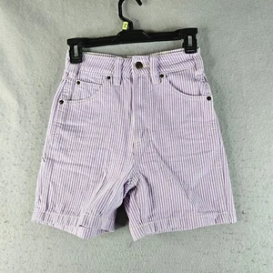 Dickies Jean Shorts Womens Size 24 Purple Striped High Rise Mom Retro Pastel - Picture 1 of 9