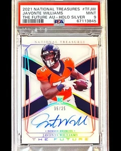 Javonte Williams 2021 National Treasures PLATA/25 Rookie Auto PSA 9 - Pop 1/1 - Imagen 1 de 5