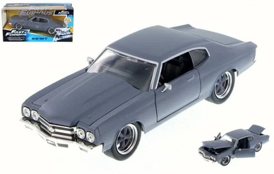 MODELLINO AUTO STATICO JADA DOM CHEVY CHEVELLE SS FAST FURIOUS GRIGIO SCALA 1:24 - Immagine 1 di 4