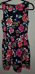 Beautiful Vince Camuto Floral Sleeveless Scuba Fit & Flare Dress, Size 6 Nice - Picture 1 of 5