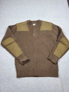 Maglione LL Bean Commando uomo taglia L marrone lana agnello utilità militare outdoor - Foto 1 di 5