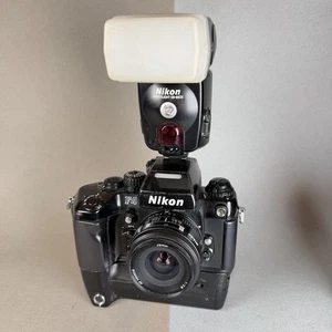 Nikon F4 S  35mm SLR Film Camera with MB-23 Grip 28mm 2.8 Lens Sb 80dx Flash - Picture 1 of 17