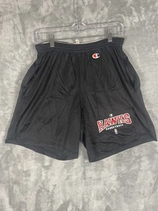 VINTAGE Atlanta Hawks Shorts Mens Medium Black Champion Mesh Practice NBA 90s - Picture 1 of 6