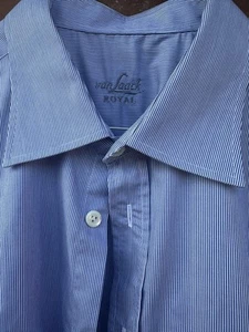 Herrenhemd Van Laack royal Blau Weiß Gestreift 46 für Manschettenknöpfe - Bild 1 von 4