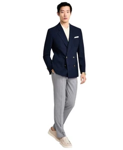 Hugo Boss Mens Modern fit Double Breasted Sport Coat Blazer 38 S Blue Solid - Picture 1 of 3