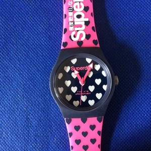 Superdry Unisex Quartz Watch SYL168UP New ex display love hearts pink, navy blue - Picture 1 of 10
