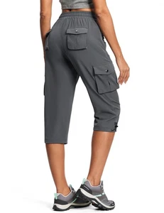 ISEEGZ Damen Cargo Capri Hose High Waist mit Po Hebetaschen - Bild 1 von 7