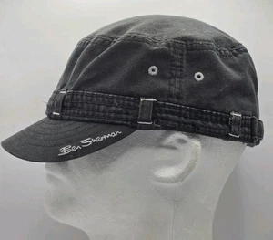 Ben Sherman Black/Gray Cadet Hat Strap Back Cap S / M Newsboy British Mod - Picture 1 of 9